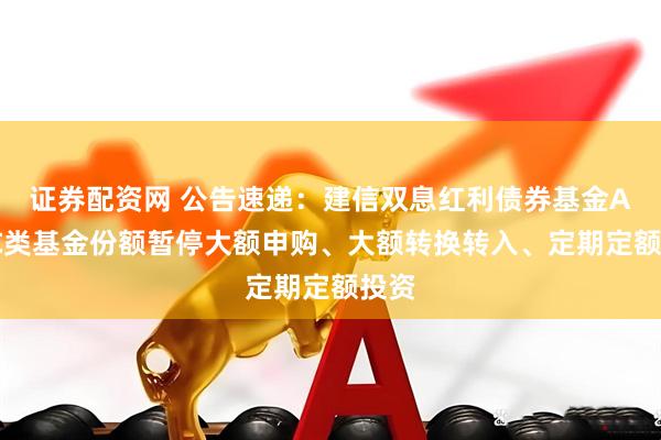 证券配资网 公告速递：建信双息红利债券基金A类/C类基金份额暂停大额申购、大额转换转入、定期定额投资