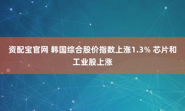 资配宝官网 韩国综合股价指数上涨1.3% 芯片和工业股上涨
